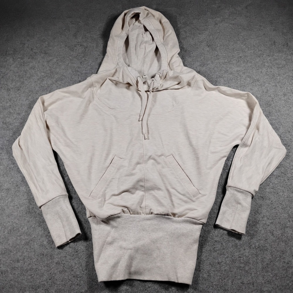 Lululemon Throwback Flashback Pullover Hoodie Women's Size 2 White Opal Cream